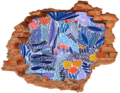 Nálepka fototapeta 3D výhľad Tropická záhrada s dierou v stene