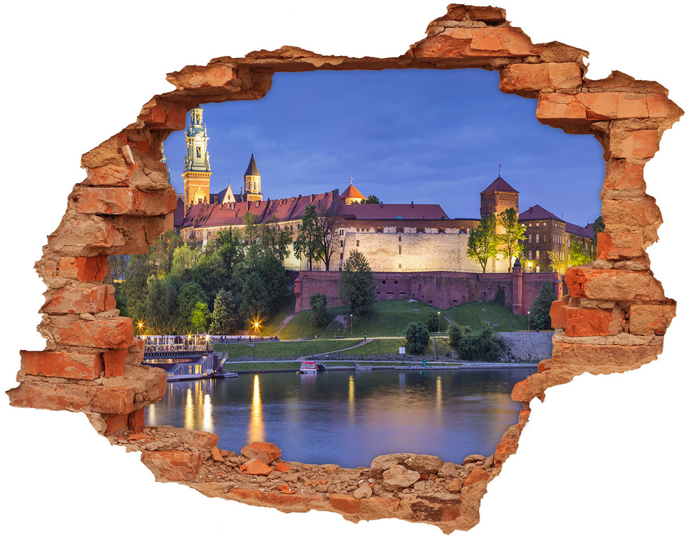 Nálepka 3D diera na stenu Krakov, poľsko