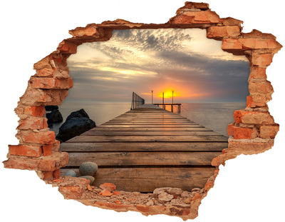 14D diera nálepka Západ slnka nad mólom