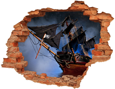 Diera 3D fototapeta na stenu Pirátska loď