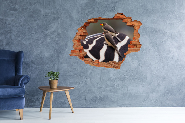 Samolepiaca nálepka Vtáky na chrbte zebry