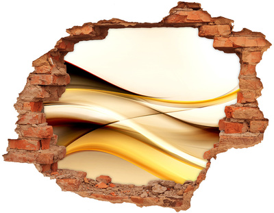 Fototapeta diera na stenu 3D Zlaté vlny v diere v stene