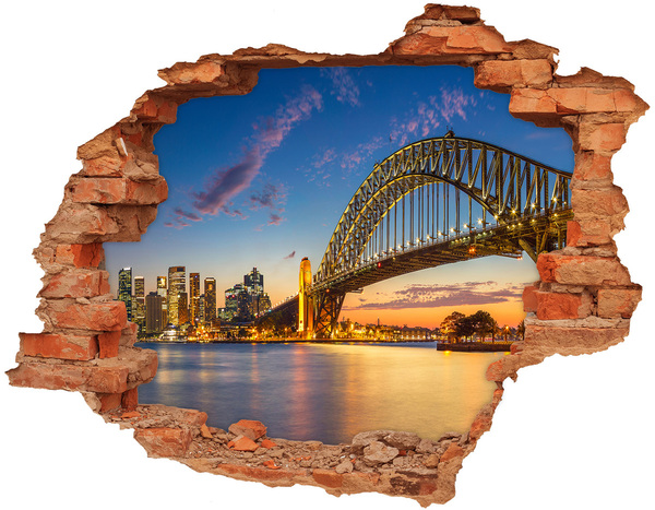 Fototapeta diera na stenu 3D Sydneyský most pri západe slnka