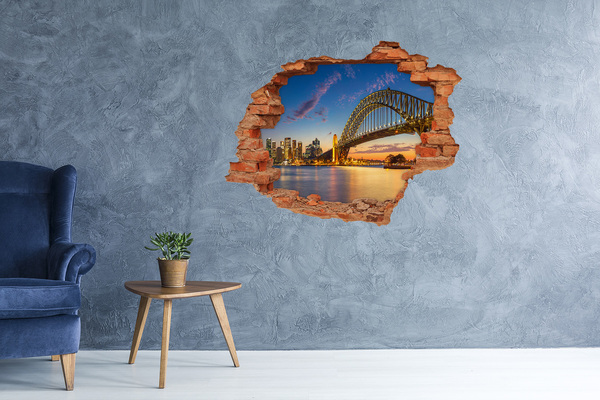 Fototapeta diera na stenu 3D Sydneyský most pri západe slnka