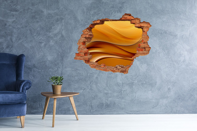 Nálepka 3D diera Zlatá vlna v stene