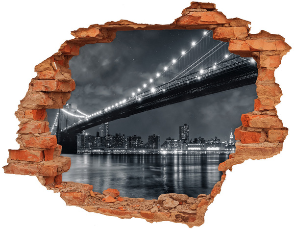 Diera 3D fototapeta nálepka Brooklynský most v noci