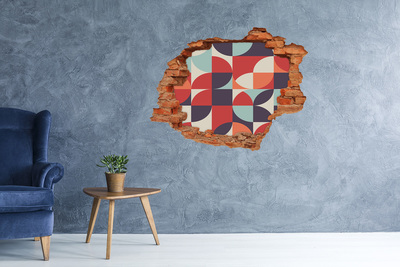 Nálepka 3D diera na stenu betón Geometria v troskách