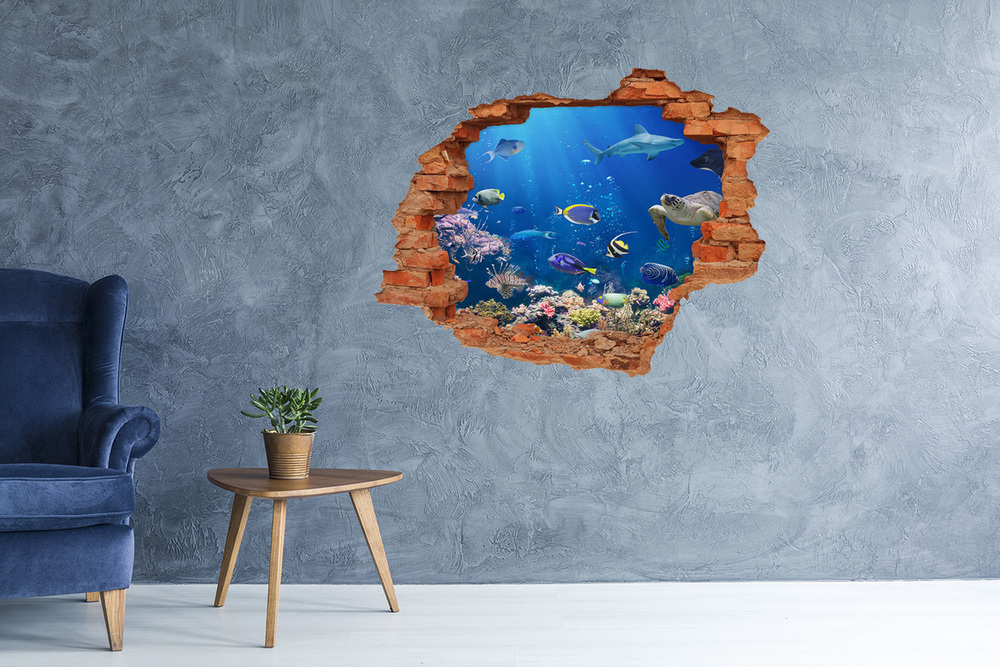 Nálepka 3D diera na stenu Koralový útes