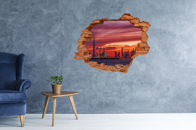 Diera 3D v stene nálepka Sunset dubaj
