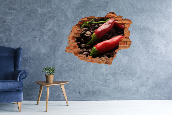 Nálepka fototapeta 3D na stenu Chilli a káva