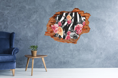 Nálepka fototapeta 3D výhľad Kvetinová fotografia z betónu