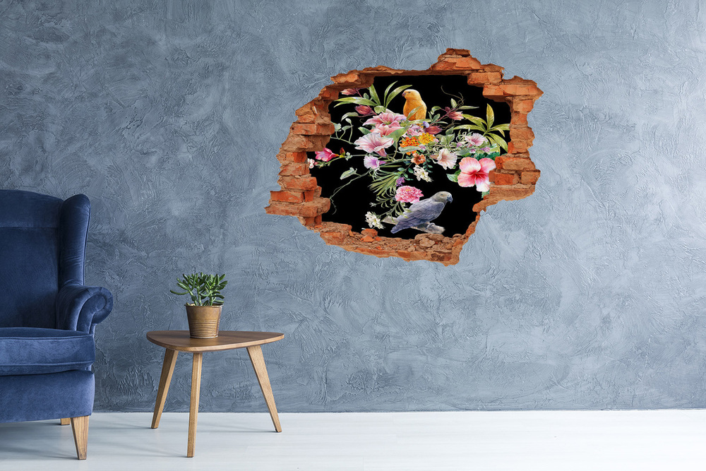 Fototapeta diera na stenu Kvetín a vtákov