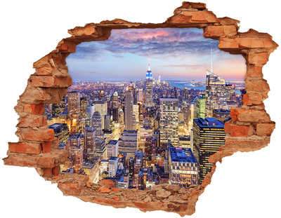 Fototapeta diera na stenu 3D Panoráma New Yorku v noci