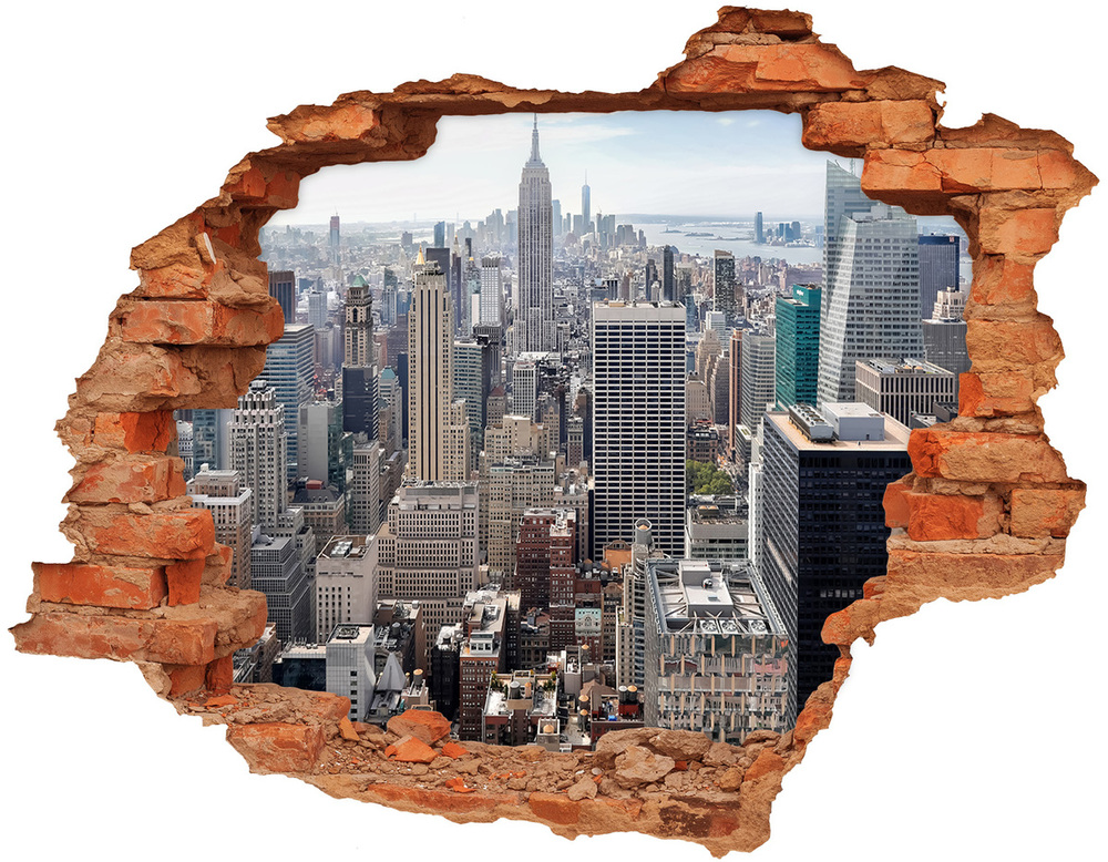 Nálepka diera na stenu New york