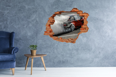 Samolepiaca diera na stenu nálepka Pretekárske auto v akcii