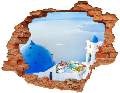 Diera 3D fototapeta nálepka Výhľad zo Santorini