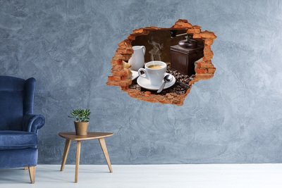 Fototapeta diera na stenu Croissanty a káva