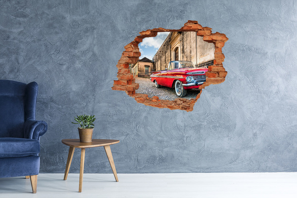 Fototapeta diera na stenu 3D Red chevrolet