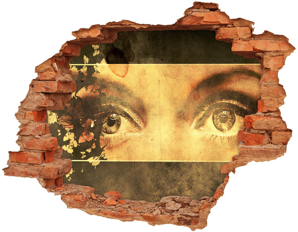 Diera 3D fototapeta nálepka Oči spoza steny