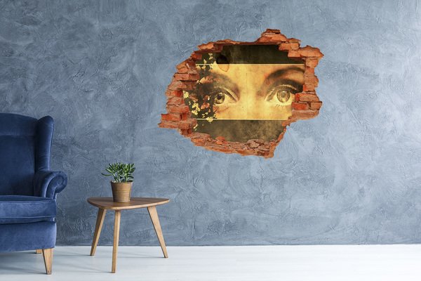 Diera 3D fototapeta nálepka Oči spoza steny