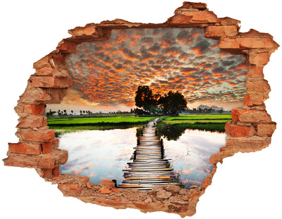 Diera 3D foto tapeta Západ slnka nad rybníkom