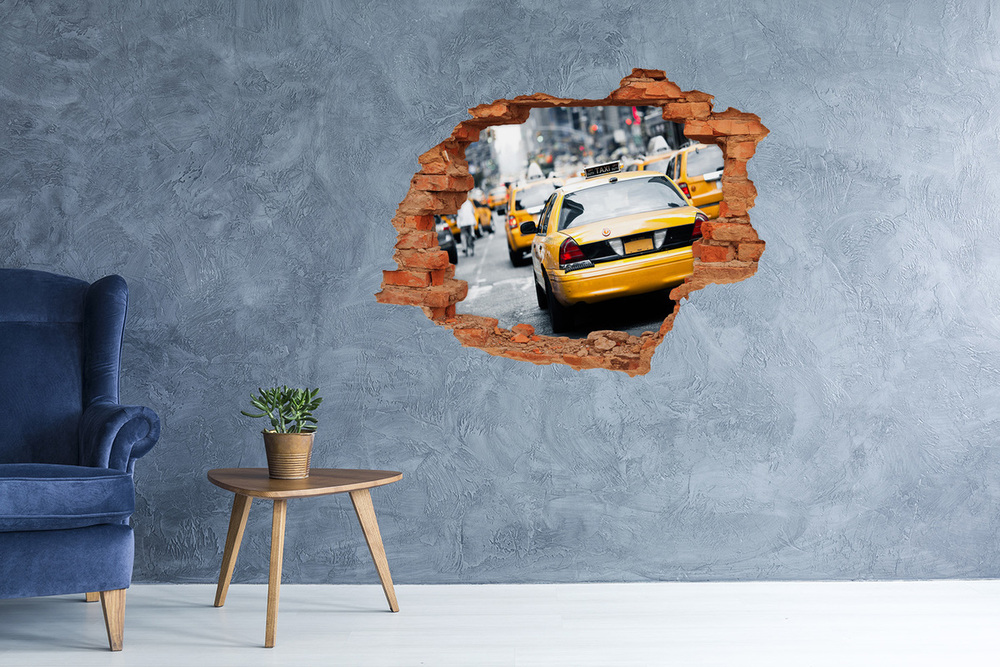 Fototapeta diera na stenu 3D New york taxi