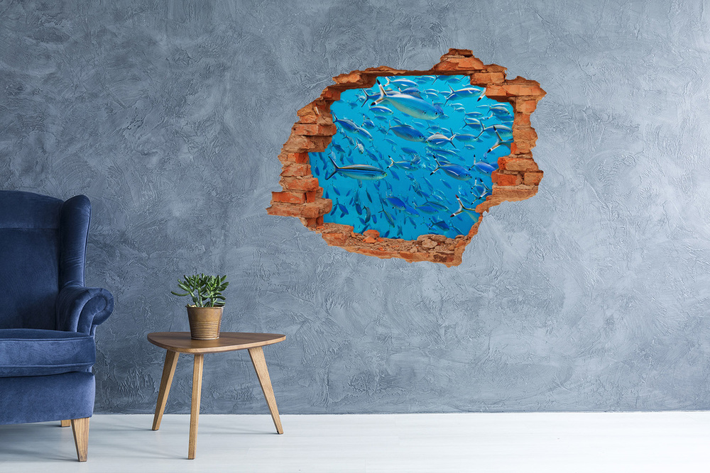 Diera 3D v stene nálepka Koralových rýb