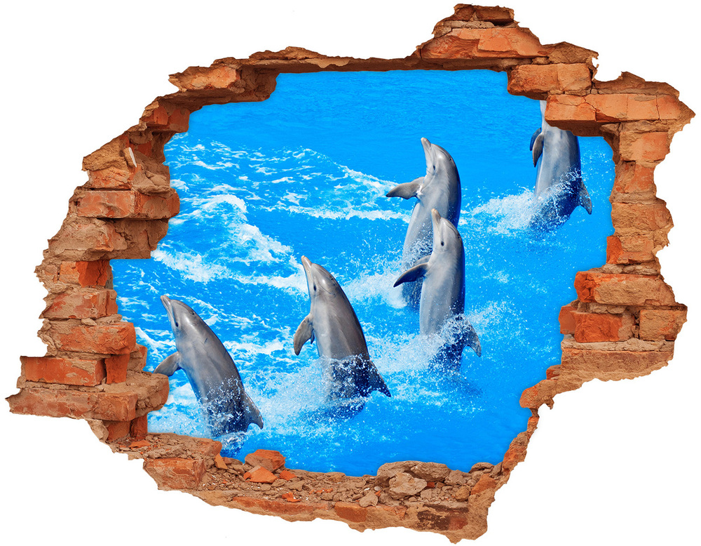 Nálepka 3D diera Delfíny