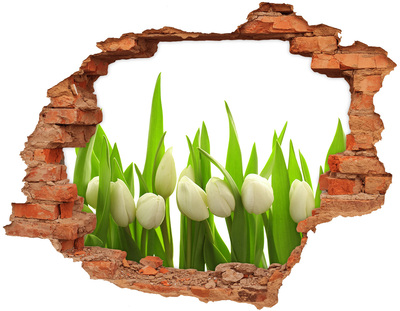Samolepiaca diera na stenu Biele tulipány