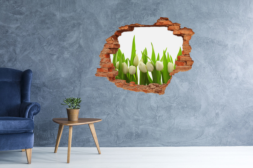 Samolepiaca diera na stenu Biele tulipány
