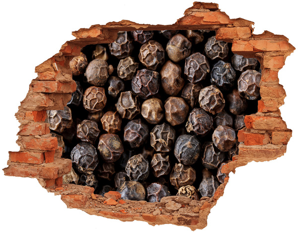 Nálepka fototapeta 3D výhľad Zlaté korenie v diere v stene