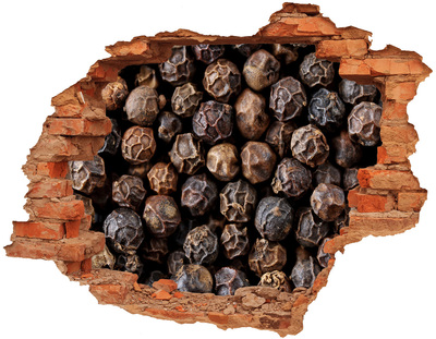 Nálepka fototapeta 3D výhľad Zlaté korenie v diere v stene