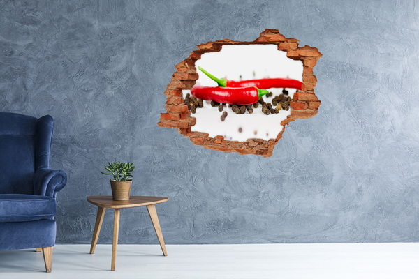 Diera 3D fototapeta na stenu nálepka Chilli a korenie