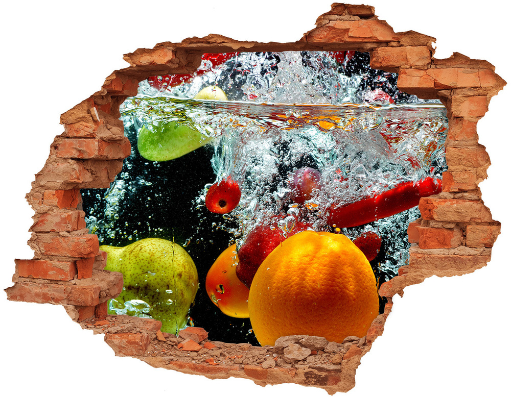 Diera 3D fototapeta na stenu Ovocie pod vodou