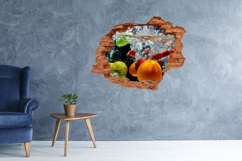 Diera 3D fototapeta na stenu Ovocie pod vodou