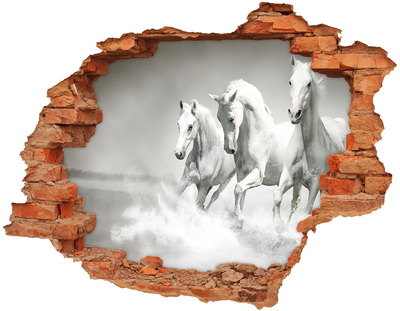 Diera 3D fototapeta nálepka Biele kone
