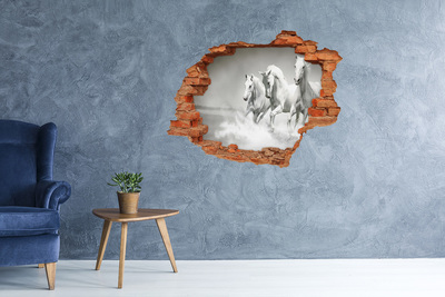 Diera 3D fototapeta nálepka Biele kone
