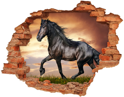 Nálepka 3D diera na stenu Kluse kôň