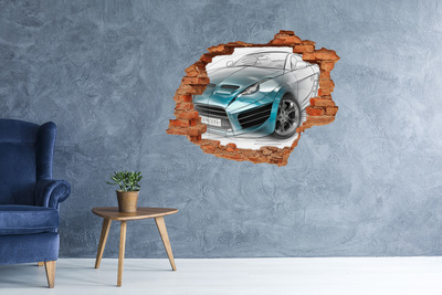Fototapeta diera na stenu 3D Skica auto