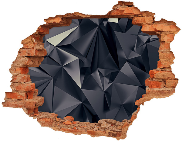 Nálepka 3D diera na stenu Čierna, geometrická hĺbka