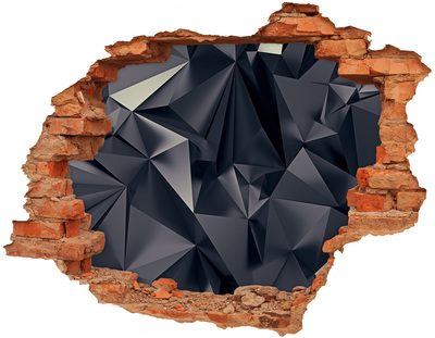 Nálepka 3D diera na stenu Čierna, geometrická hĺbka