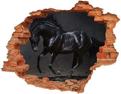 Diera 3D v stene na stenu Čierny kôň