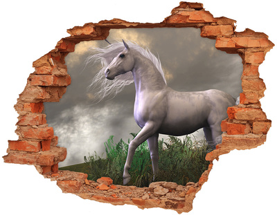 Diera 3D fototapeta na stenu Šedý jednorožec