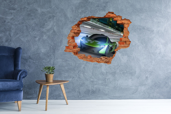 Fototapeta diera na stenu 3D Športové auto v akcii