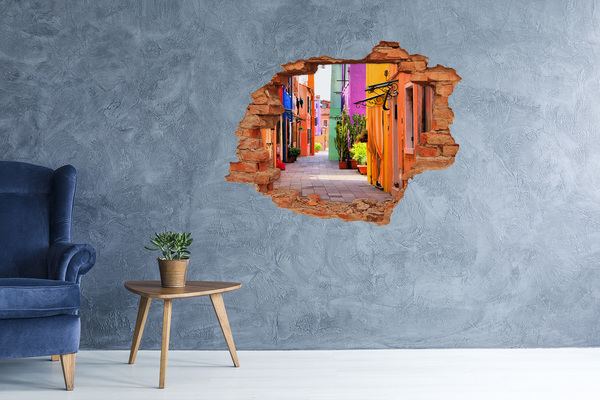 Diera 3D fototapeta na stenu Farebné ulice