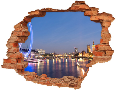 Nálepka 3D diera na stenu Londýnske oko