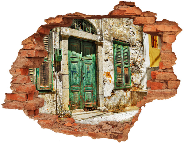 Fototapeta diera na stenu Gréckej ulice
