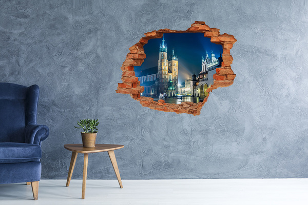 Fototapeta diera na stenu 3D Krakove v noci