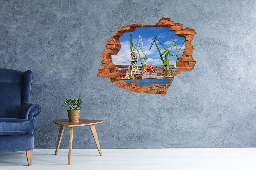 Diera 3D v stene nálepka Lodenice v gdansku
