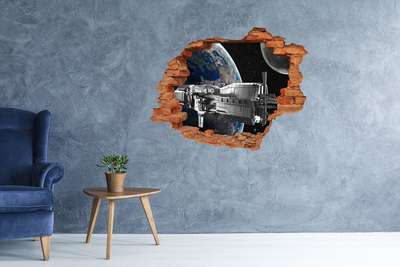 Nálepka 3D diera na stenu Vesmírna loď